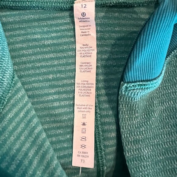 Lululemon Think Fast Pullover Herringbone 1/4 Zip Jacket Top Womens Size 12 - Picture 8 of 8